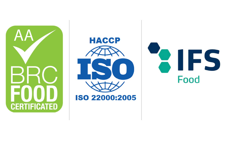 Certificazione Haccp Iso 22000:2005, BRD FOOD AA, IFS FOOD