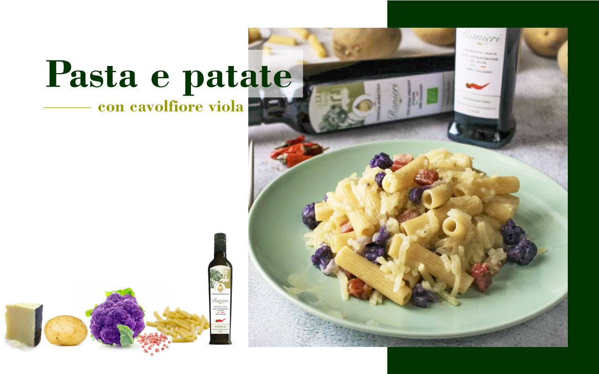 Pasta patate e cavolfiore viola